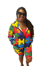 Load image into Gallery viewer, Rainbow Puzzle Piece Women’s Full-Zip Hoodie