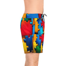 Load image into Gallery viewer, Super Hero Puzzle Piece Men's Swim Shorts