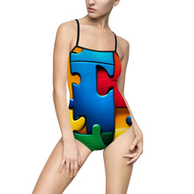 Load image into Gallery viewer, Super Hero Puzzle Piece Women's One-piece Swimsuit