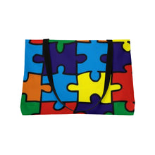 Load image into Gallery viewer, Rainbow Puzzle Piece Weekender Tote Bag