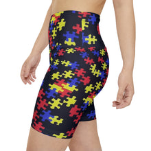 Load image into Gallery viewer, Classic Puzzle Piece Women's Biker Shorts