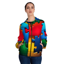 Load image into Gallery viewer, Super Hero Puzzle Piece Women’s Full-Zip Hoodie