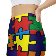 Load image into Gallery viewer, Rainbow Puzzle Piece Women's Biker Shorts