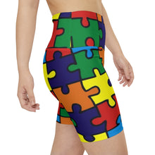 Load image into Gallery viewer, Rainbow Puzzle Piece Women's Biker Shorts