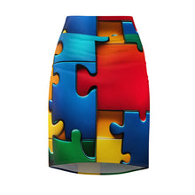Load image into Gallery viewer, Super Hero Puzzle Piece Women's Pencil Skirt