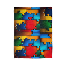 Load image into Gallery viewer, Super Hero Puzzle Piece Soft Polyester Blanket