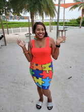 Load image into Gallery viewer, Rainbow Puzzle Piece Women's Pencil Skirt