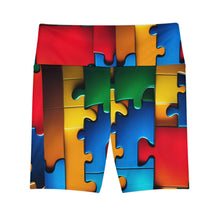 Load image into Gallery viewer, Super Hero Puzzle Piece Women's Biker Shorts