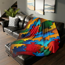 Load image into Gallery viewer, Super Hero Puzzle Piece Soft Polyester Blanket