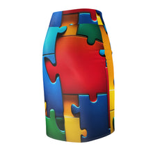 Load image into Gallery viewer, Super Hero Puzzle Piece Women's Pencil Skirt