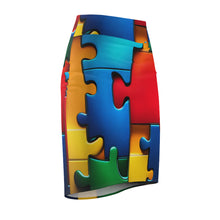 Load image into Gallery viewer, Super Hero Puzzle Piece Women's Pencil Skirt