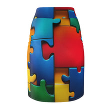 Load image into Gallery viewer, Super Hero Puzzle Piece Women's Pencil Skirt