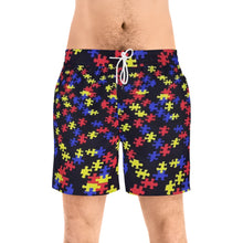 Load image into Gallery viewer, Classic Puzzle Piece Men's Swim Shorts