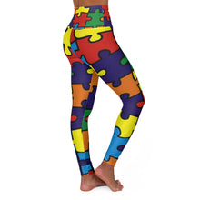 Load image into Gallery viewer, Rainbow Puzzle Piece High Waisted Leggings