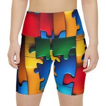 Load image into Gallery viewer, Super Hero Puzzle Piece Women's Biker Shorts