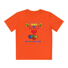 Load image into Gallery viewer, Kids Unisex Dry Fit Tee- "I Don't Care About The Gifts"