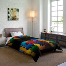 Load image into Gallery viewer, Super Hero Puzzle Piece Autism Awareness Comforter