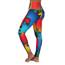 Load image into Gallery viewer, Super Hero Puzzle Piece High Waisted Leggings