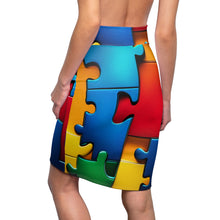 Load image into Gallery viewer, Super Hero Puzzle Piece Women's Pencil Skirt