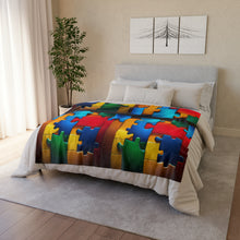 Load image into Gallery viewer, Super Hero Puzzle Piece Soft Polyester Blanket
