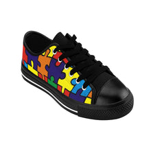 Load image into Gallery viewer, Rainbow Puzzle Piece Autism Awareness Women&#39;s Sneakers
