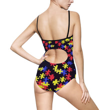 Load image into Gallery viewer, Classic Puzzle Piece Women&#39;s One-piece Swimsuit
