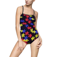 Load image into Gallery viewer, Classic Puzzle Piece Women&#39;s One-piece Swimsuit
