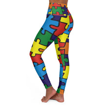 Load image into Gallery viewer, Rainbow Puzzle Piece High Waisted Leggings
