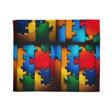 Load image into Gallery viewer, Super Hero Puzzle Piece Soft Polyester Blanket
