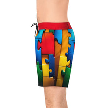 Load image into Gallery viewer, Super Hero Puzzle Piece Men&#39;s Swim Shorts
