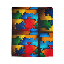 Load image into Gallery viewer, Super Hero Puzzle Piece Soft Polyester Blanket
