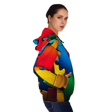 Load image into Gallery viewer, Super Hero Puzzle Piece Women’s Full-Zip Hoodie
