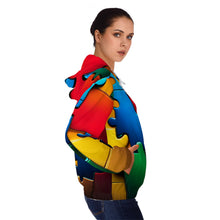 Load image into Gallery viewer, Super Hero Puzzle Piece Women’s Full-Zip Hoodie
