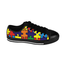 Load image into Gallery viewer, Rainbow Puzzle Piece Autism Awareness Women&#39;s Sneakers

