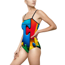 Load image into Gallery viewer, Super Hero Puzzle Piece Women&#39;s One-piece Swimsuit
