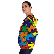 Load image into Gallery viewer, Rainbow Puzzle Piece Women’s Full-Zip Hoodie
