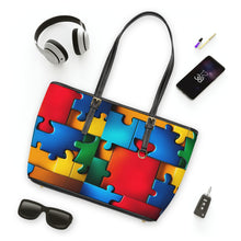Load image into Gallery viewer, Super Hero Puzzle Piece Leather Shoulder Bag
