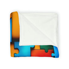 Load image into Gallery viewer, Super Hero Puzzle Piece Soft Polyester Blanket
