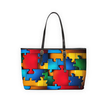 Load image into Gallery viewer, Super Hero Puzzle Piece Leather Shoulder Bag

