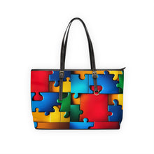 Load image into Gallery viewer, Super Hero Puzzle Piece Leather Shoulder Bag
