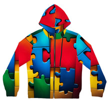 Load image into Gallery viewer, Super Hero Puzzle Piece Women’s Full-Zip Hoodie
