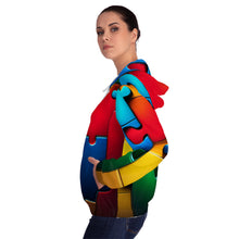 Load image into Gallery viewer, Super Hero Puzzle Piece Women’s Full-Zip Hoodie
