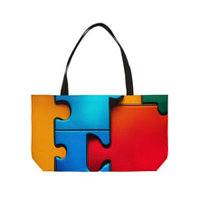 Load image into Gallery viewer, Super Hero Puzzle Piece Weekender Tote Bag
