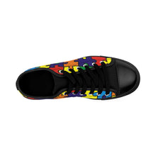 Load image into Gallery viewer, Rainbow Puzzle Piece Autism Awareness Women&#39;s Sneakers
