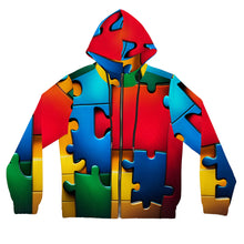 Load image into Gallery viewer, Super Hero Puzzle Piece Women’s Full-Zip Hoodie
