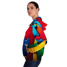 Load image into Gallery viewer, Super Hero Puzzle Piece Women’s Full-Zip Hoodie
