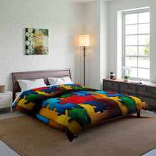 Load image into Gallery viewer, Super Hero Puzzle Piece Autism Awareness Comforter
