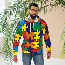 Load image into Gallery viewer, Unisex Rainbow Puzzle Piece Pullover Hoodie
