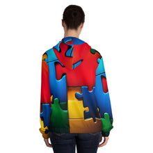Load image into Gallery viewer, Super Hero Puzzle Piece Women’s Full-Zip Hoodie
