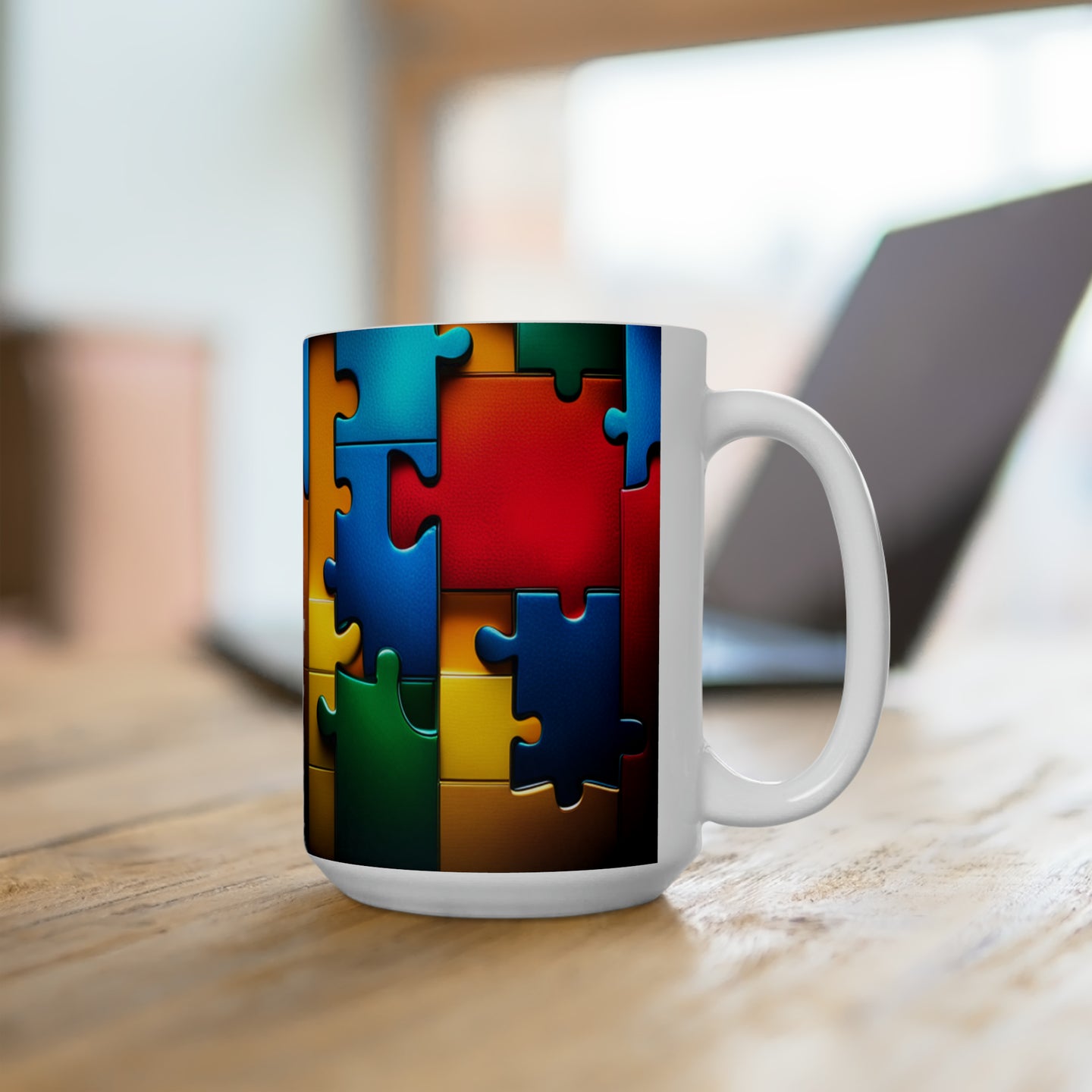 Super Hero Puzzle Piece Ceramic Mug 15oz